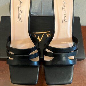 NEW Women's Anne Michelle Square Toe Cut Out Strap Heels - 6.5